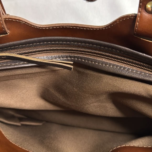 Nardelli made in Italy leather large crossbody brown bag - Picture 4 of 9